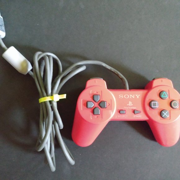 Red PlayStation 1 Controller Without Thumb-sticks - Picture 2 of 5